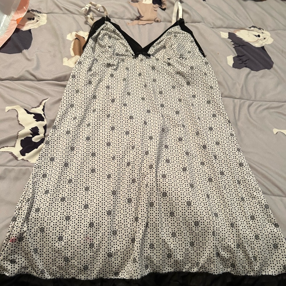 Jessica Simpson Black and White Polka Dot Chemise